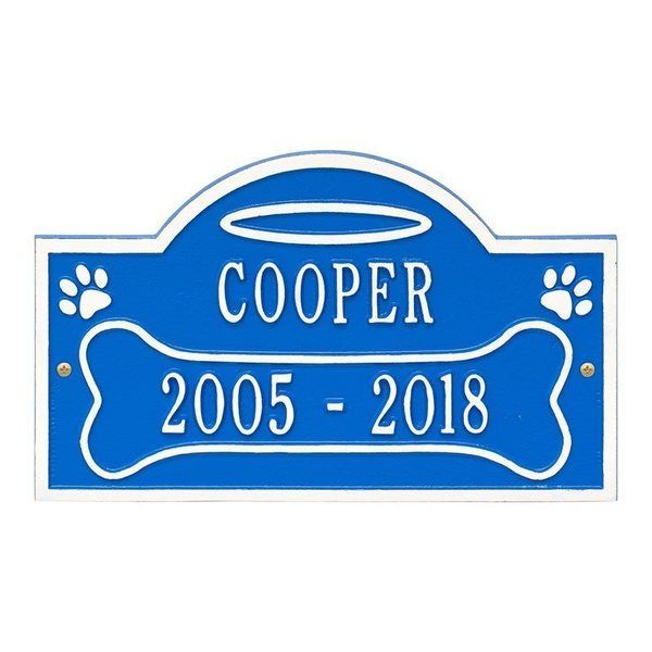 Bone and Halo Pet Blue Wall Plaque